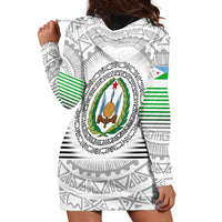 Djibouti Roots Hoodie Dress Urban Streetwear with African Tribal Design & Patriotic Elements