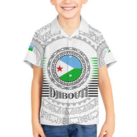 Djibouti Roots Kid Hawaiian Shirt Urban Streetwear with African Tribal Design & Patriotic Elements
