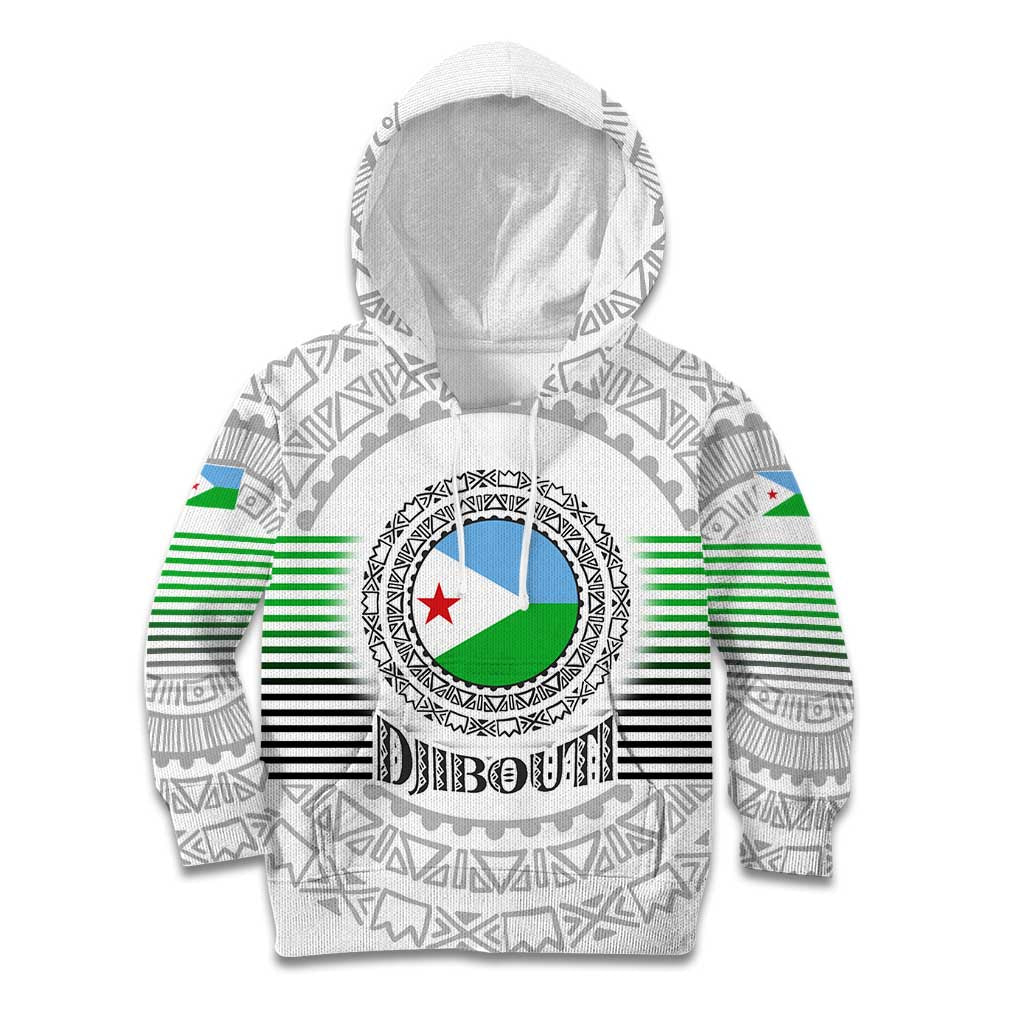 Djibouti Roots Kid Hoodie Urban Streetwear with African Tribal Design & Patriotic Elements