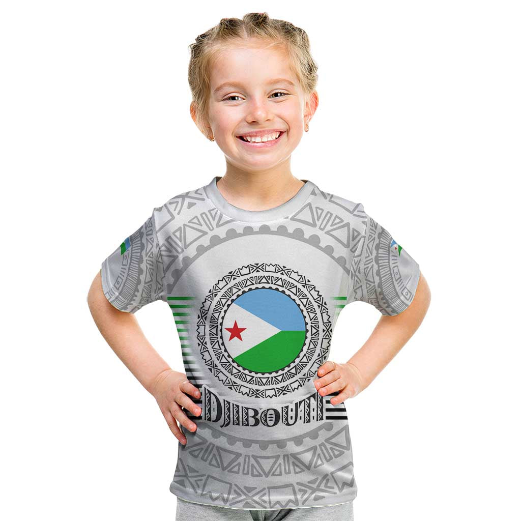 Djibouti Roots Kid T Shirt Urban Streetwear with African Tribal Design & Patriotic Elements