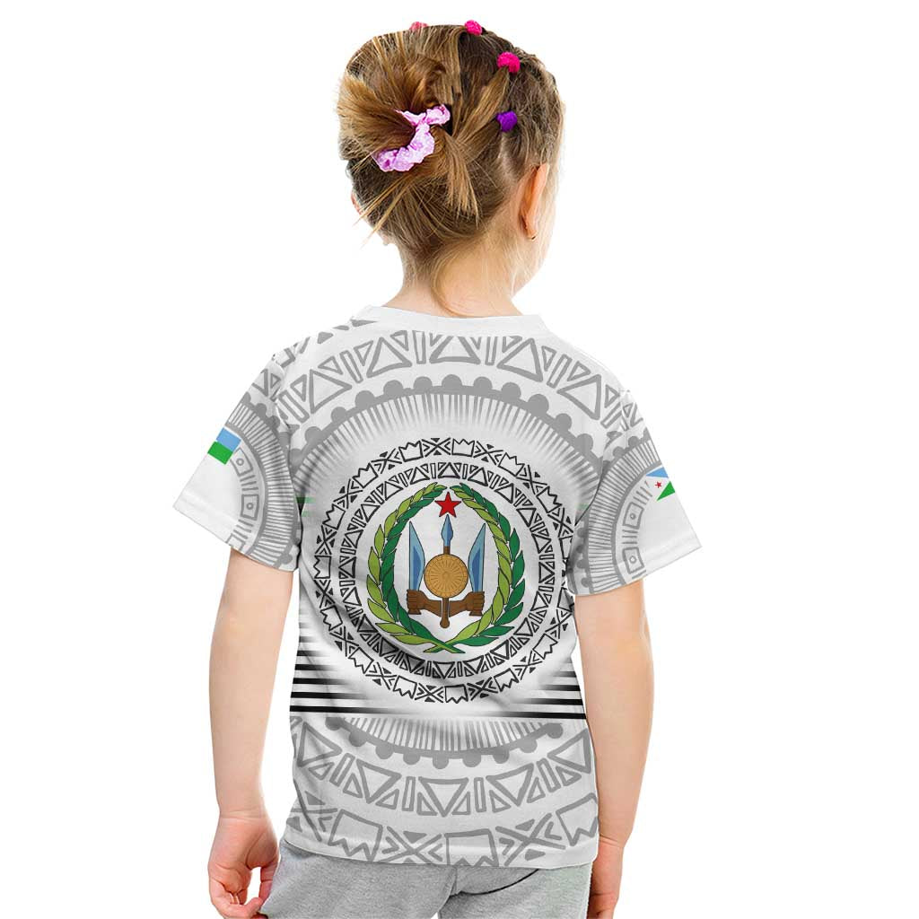 Djibouti Roots Kid T Shirt Urban Streetwear with African Tribal Design & Patriotic Elements
