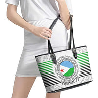 Djibouti Roots Leather Tote Bag Urban Streetwear with African Tribal Design & Patriotic Elements