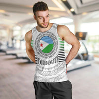 Djibouti Roots Men Tank Top Urban Streetwear with African Tribal Design & Patriotic Elements