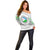 Djibouti Roots Off Shoulder Sweater Urban Streetwear with African Tribal Design & Patriotic Elements
