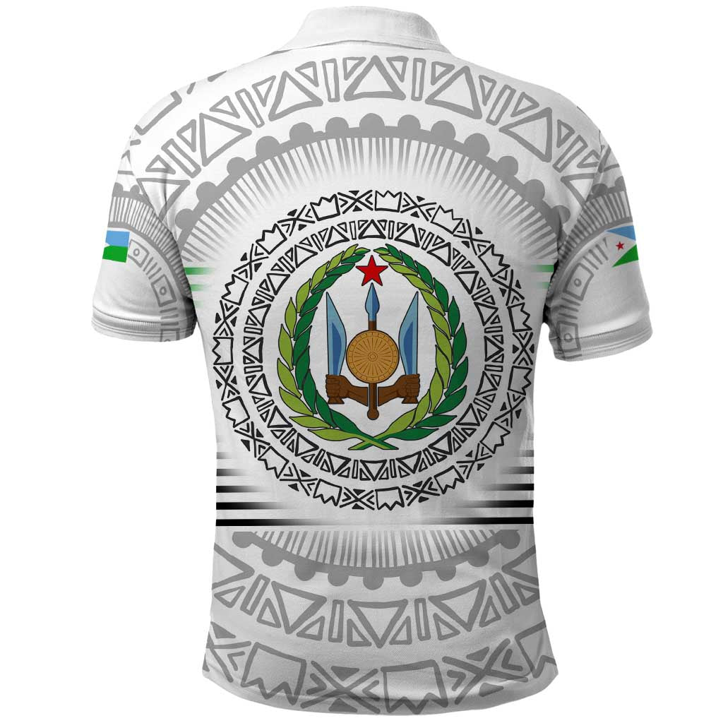 Djibouti Roots Polo Shirt Urban Streetwear with African Tribal Design & Patriotic Elements