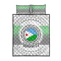 Djibouti Roots Quilt Bed Set Urban Streetwear with African Tribal Design & Patriotic Elements