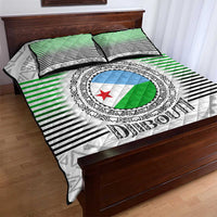 Djibouti Roots Quilt Bed Set Urban Streetwear with African Tribal Design & Patriotic Elements