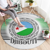 Djibouti Roots Round Carpet Urban Streetwear with African Tribal Design & Patriotic Elements
