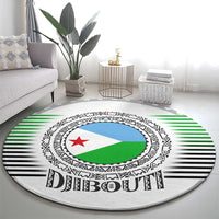 Djibouti Roots Round Carpet Urban Streetwear with African Tribal Design & Patriotic Elements