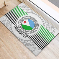 Djibouti Roots Rubber Doormat Urban Streetwear with African Tribal Design & Patriotic Elements