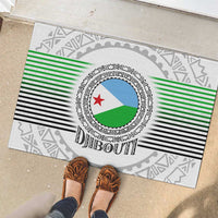 Djibouti Roots Rubber Doormat Urban Streetwear with African Tribal Design & Patriotic Elements