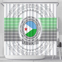 Djibouti Roots Shower Curtain Urban Streetwear with African Tribal Design & Patriotic Elements
