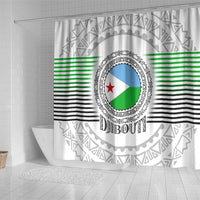 Djibouti Roots Shower Curtain Urban Streetwear with African Tribal Design & Patriotic Elements