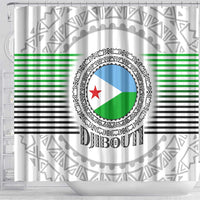 Djibouti Roots Shower Curtain Urban Streetwear with African Tribal Design & Patriotic Elements