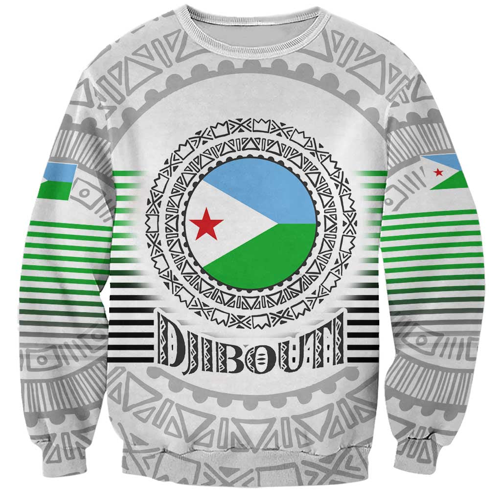 Djibouti Roots Sweatshirt Urban Streetwear with African Tribal Design & Patriotic Elements