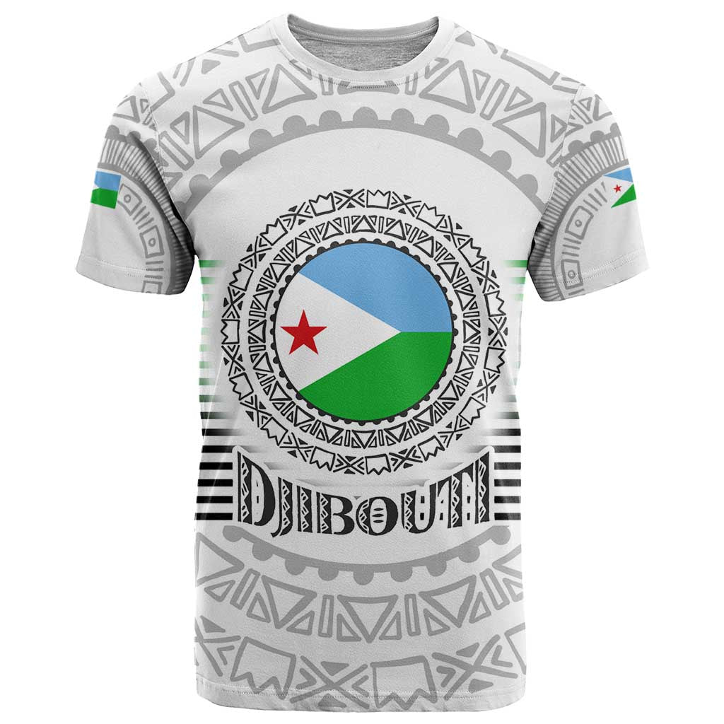 Djibouti Roots T Shirt Urban Streetwear with African Tribal Design & Patriotic Elements