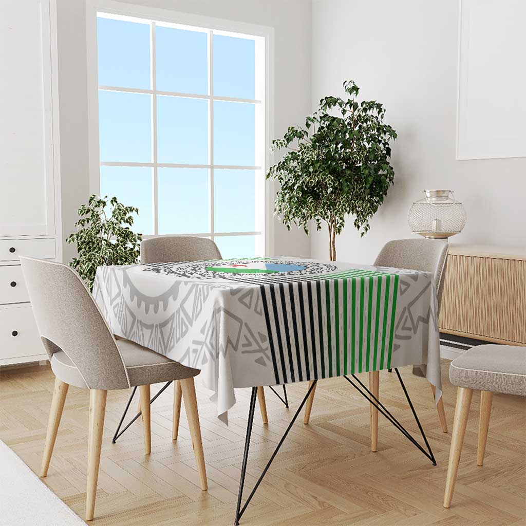 Djibouti Roots Tablecloth Urban Streetwear with African Tribal Design & Patriotic Elements