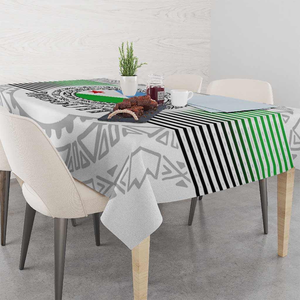 Djibouti Roots Tablecloth Urban Streetwear with African Tribal Design & Patriotic Elements
