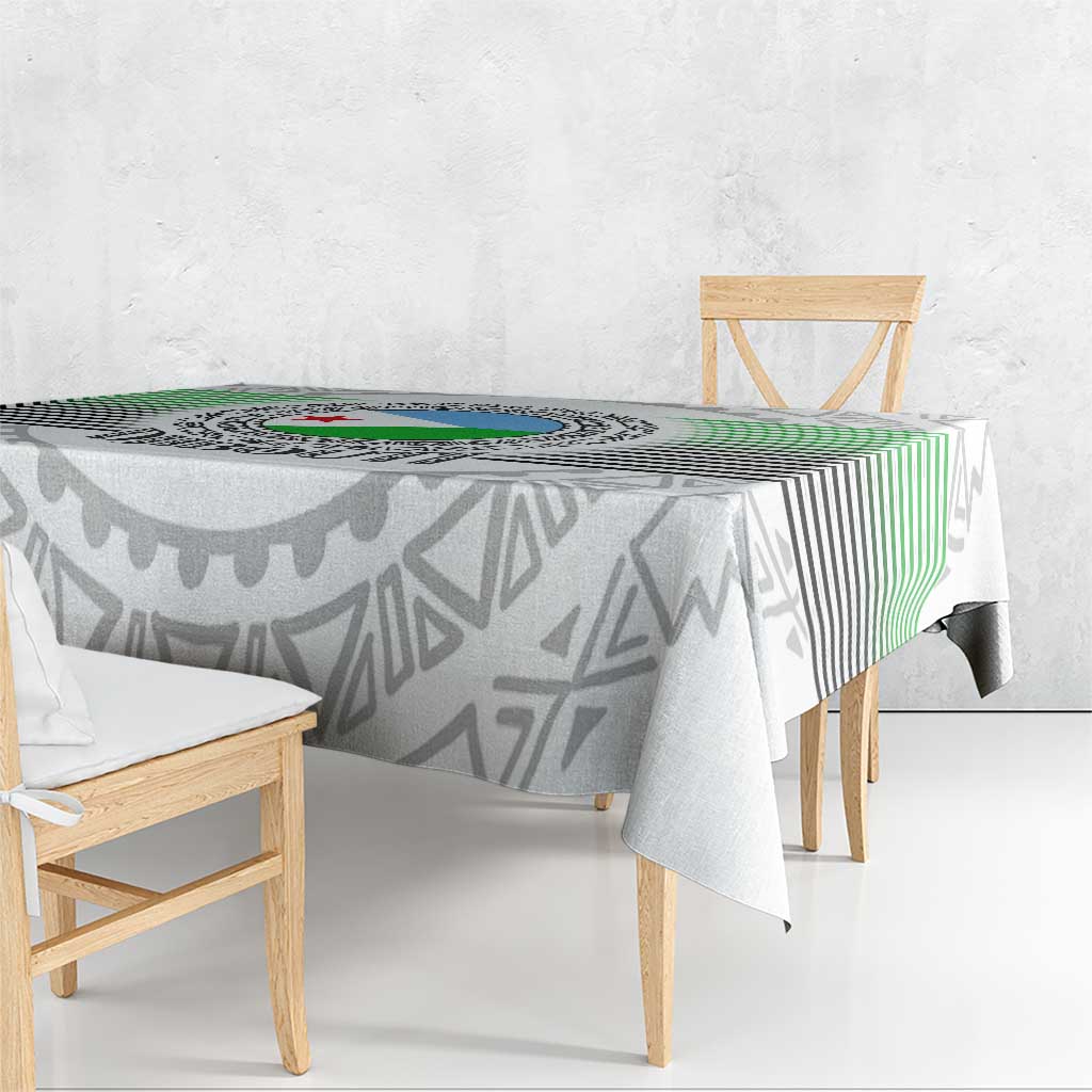 Djibouti Roots Tablecloth Urban Streetwear with African Tribal Design & Patriotic Elements