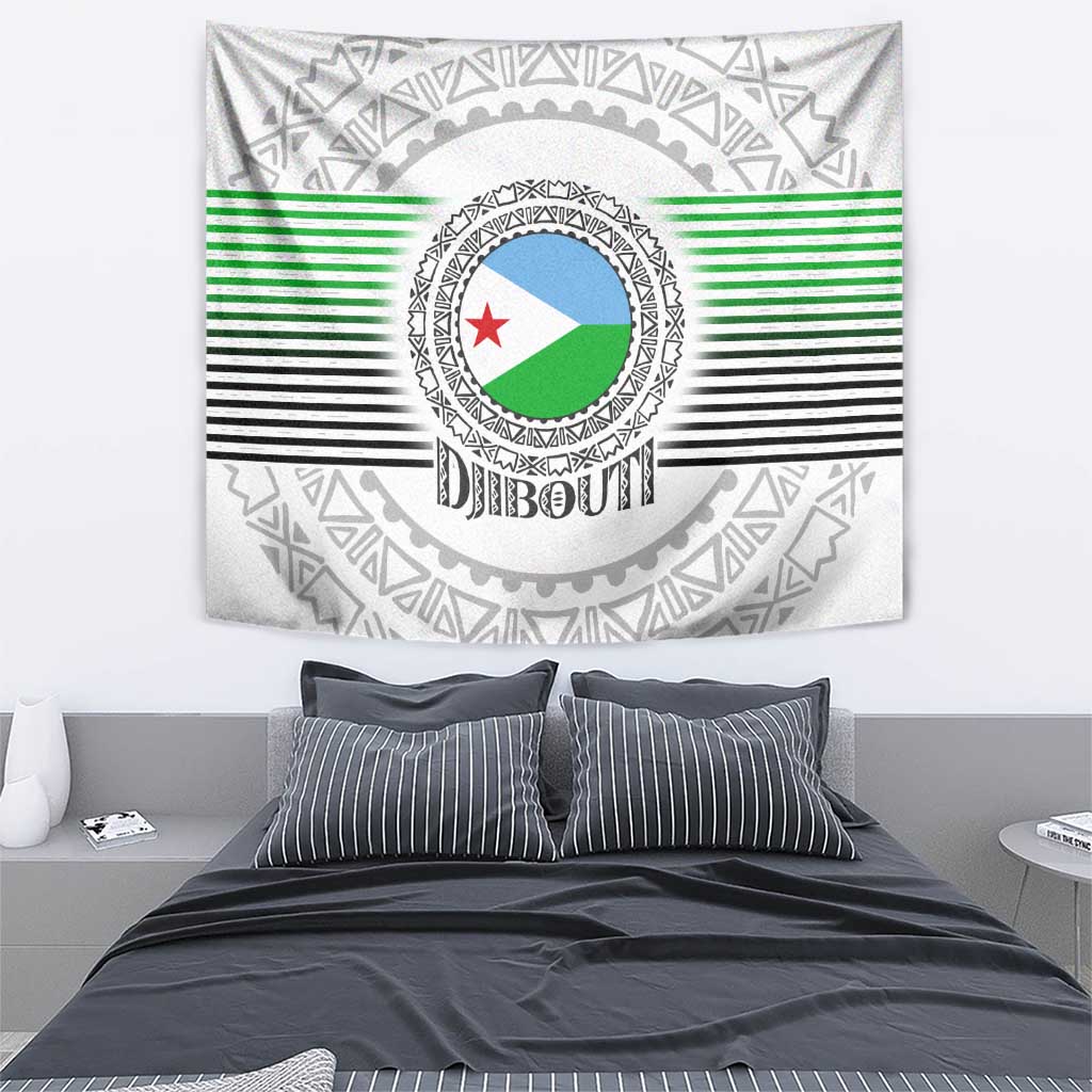 Djibouti Roots Tapestry Urban Streetwear with African Tribal Design & Patriotic Elements