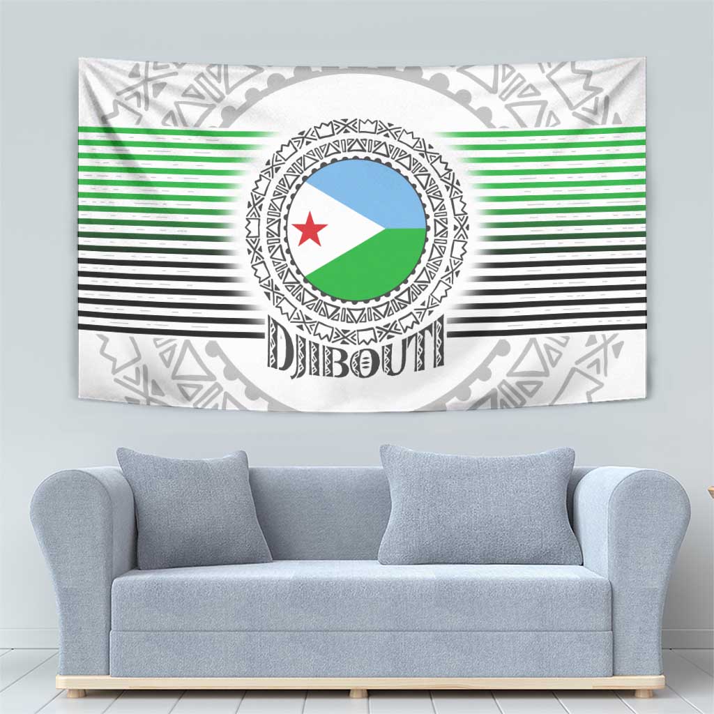 Djibouti Roots Tapestry Urban Streetwear with African Tribal Design & Patriotic Elements