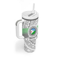 Djibouti Roots Tumbler With Handle Urban Streetwear with African Tribal Design & Patriotic Elements