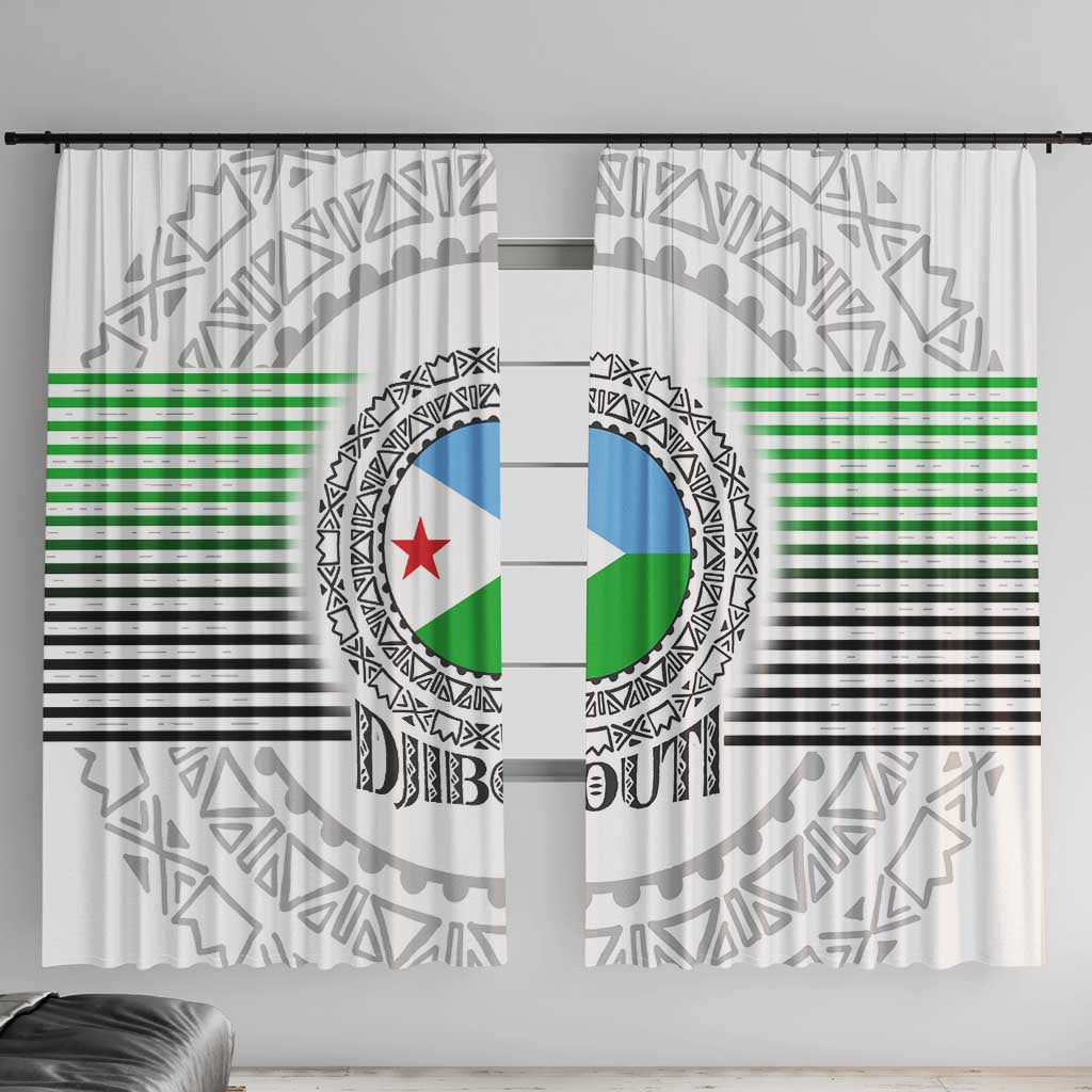 Djibouti Roots Window Curtain Urban Streetwear with African Tribal Design & Patriotic Elements