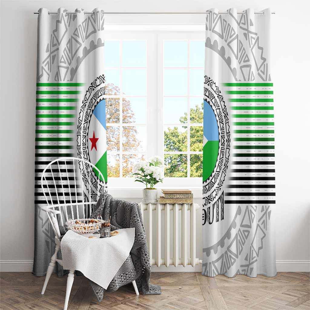 Djibouti Roots Window Curtain Urban Streetwear with African Tribal Design & Patriotic Elements