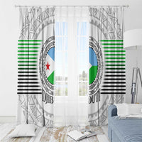 Djibouti Roots Window Curtain Urban Streetwear with African Tribal Design & Patriotic Elements