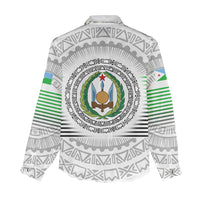 Djibouti Roots Women Casual Shirt Urban Streetwear with African Tribal Design & Patriotic Elements