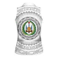 Djibouti Roots Women Sleeveless Polo Shirt Urban Streetwear with African Tribal Design & Patriotic Elements