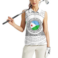 Djibouti Roots Women Sleeveless Polo Shirt Urban Streetwear with African Tribal Design & Patriotic Elements