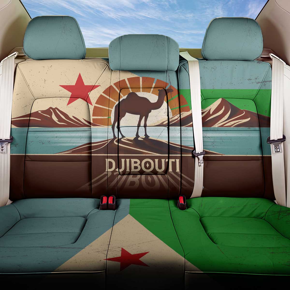 Echoes of Djibouti Back Car Seat Cover Where Desert Meets Sea and Heritage Stands Tall