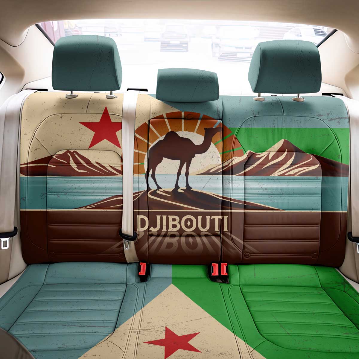 Echoes of Djibouti Back Car Seat Cover Where Desert Meets Sea and Heritage Stands Tall