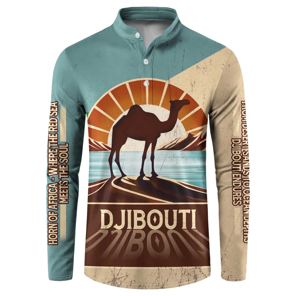 Echoes of Djibouti Button Sweatshirt Where Desert Meets Sea and Heritage Stands Tall