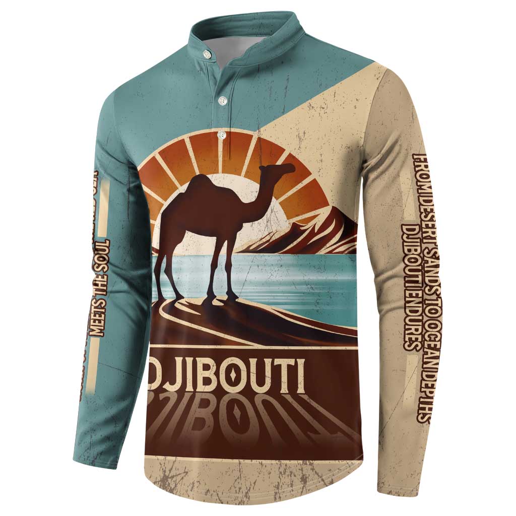 Echoes of Djibouti Button Sweatshirt Where Desert Meets Sea and Heritage Stands Tall