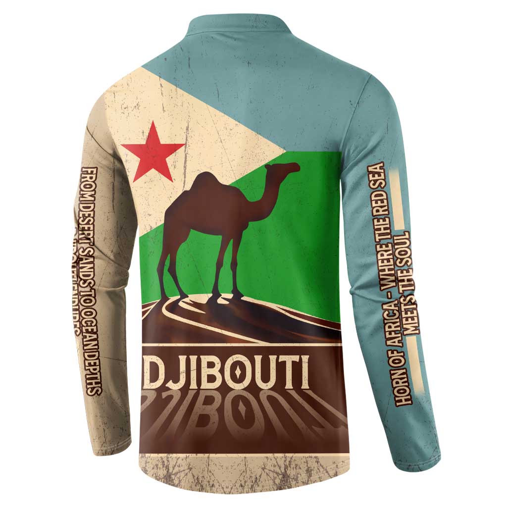 Echoes of Djibouti Button Sweatshirt Where Desert Meets Sea and Heritage Stands Tall