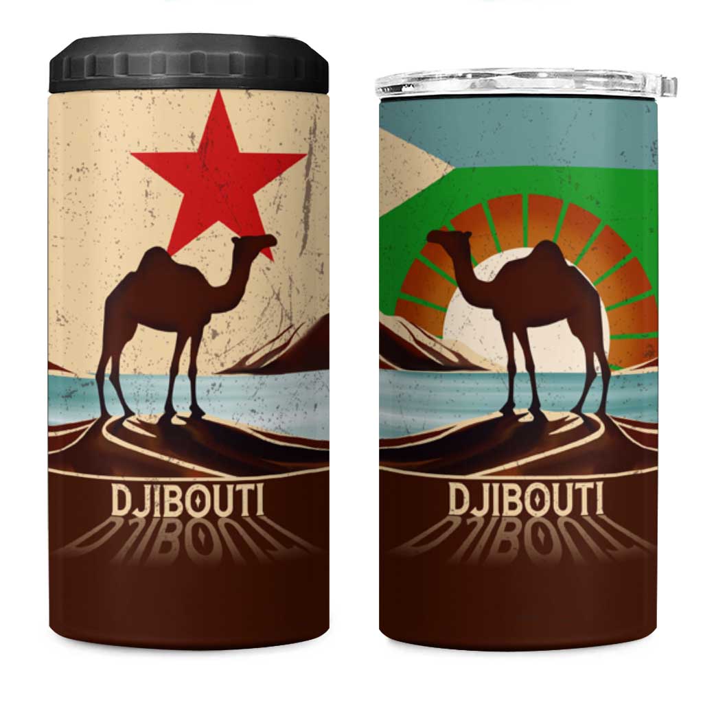 Echoes of Djibouti 4 in 1 Can Cooler Tumbler Where Desert Meets Sea and Heritage Stands Tall
