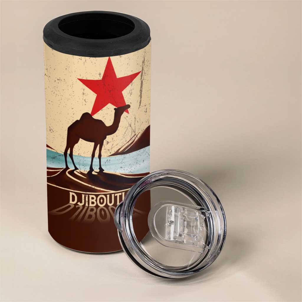 Echoes of Djibouti 4 in 1 Can Cooler Tumbler Where Desert Meets Sea and Heritage Stands Tall