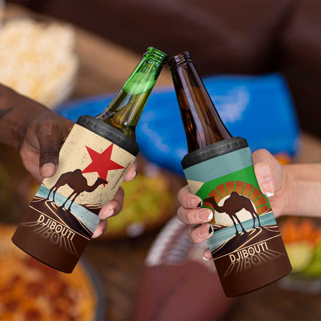Echoes of Djibouti 4 in 1 Can Cooler Tumbler Where Desert Meets Sea and Heritage Stands Tall