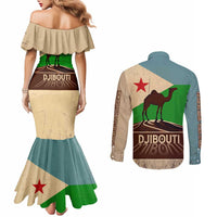 Echoes of Djibouti Couples Matching Mermaid Dress and Long Sleeve Button Shirt Where Desert Meets Sea and Heritage Stands Tall