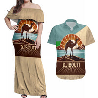Echoes of Djibouti Couples Matching Off Shoulder Maxi Dress and Hawaiian Shirt Where Desert Meets Sea and Heritage Stands Tall