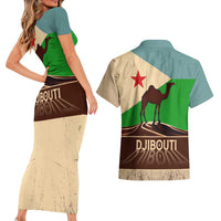 Echoes of Djibouti Couples Matching Short Sleeve Bodycon Dress and Hawaiian Shirt Where Desert Meets Sea and Heritage Stands Tall