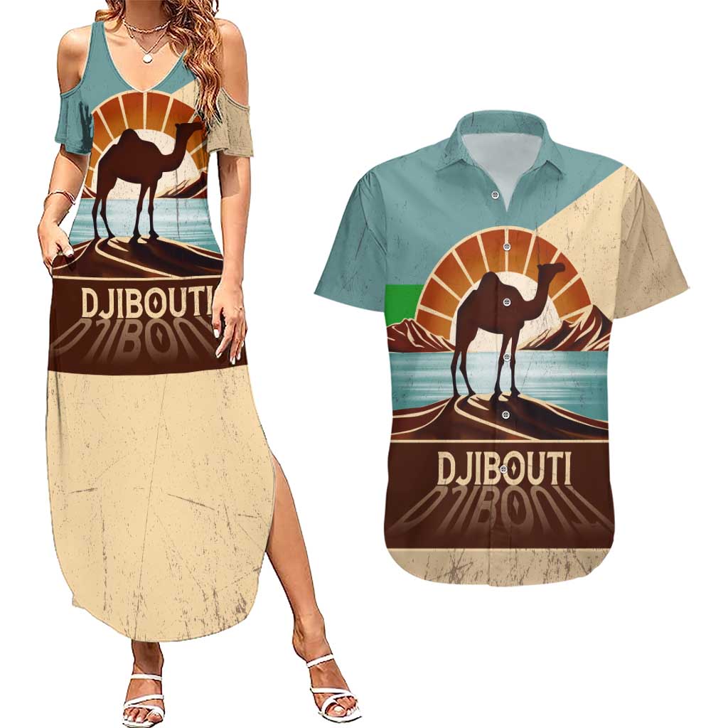 Echoes of Djibouti Couples Matching Summer Maxi Dress and Hawaiian Shirt Where Desert Meets Sea and Heritage Stands Tall
