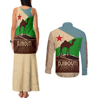 Echoes of Djibouti Couples Matching Tank Maxi Dress and Long Sleeve Button Shirt Where Desert Meets Sea and Heritage Stands Tall