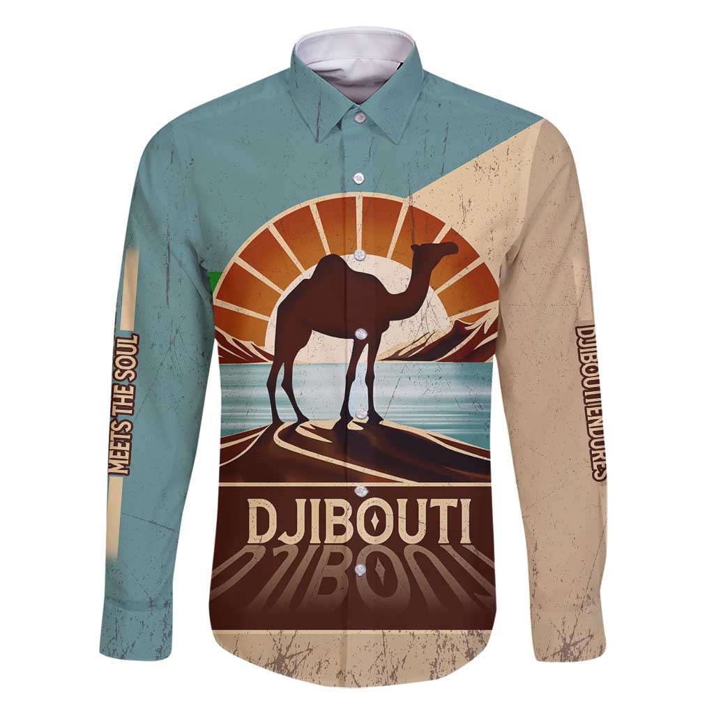 Echoes of Djibouti Family Matching Long Sleeve Bodycon Dress and Hawaiian Shirt Where Desert Meets Sea and Heritage Stands Tall