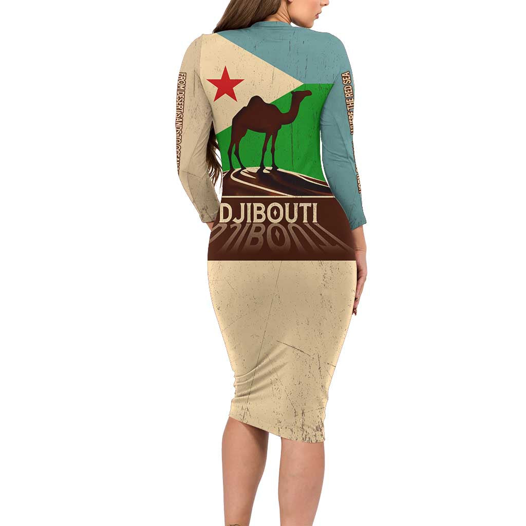 Echoes of Djibouti Family Matching Long Sleeve Bodycon Dress and Hawaiian Shirt Where Desert Meets Sea and Heritage Stands Tall