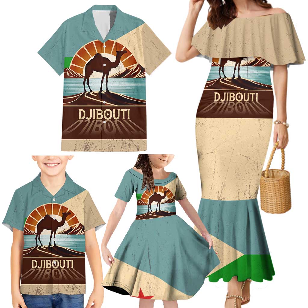 Echoes of Djibouti Family Matching Mermaid Dress and Hawaiian Shirt Where Desert Meets Sea and Heritage Stands Tall