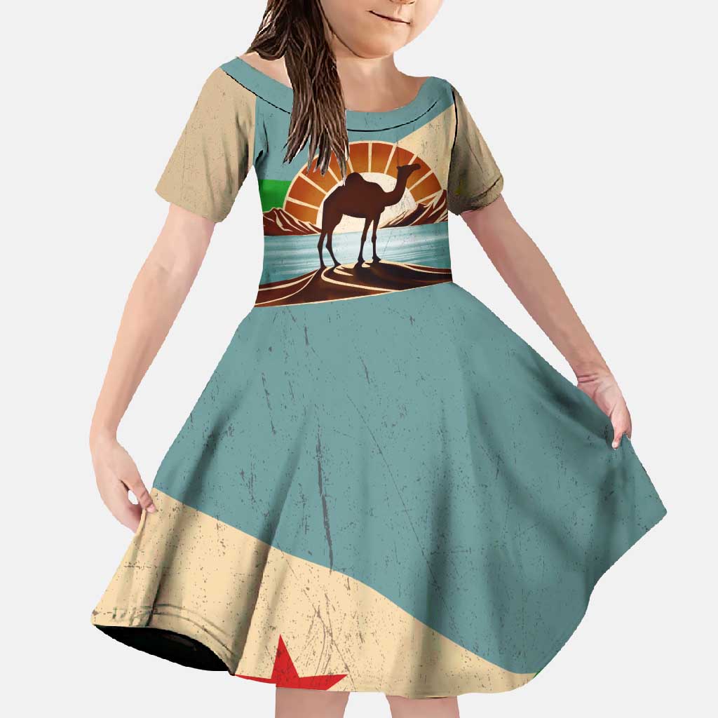 Echoes of Djibouti Family Matching Off Shoulder Maxi Dress and Hawaiian Shirt Where Desert Meets Sea and Heritage Stands Tall