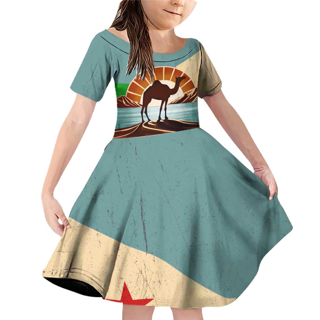 Echoes of Djibouti Family Matching Off Shoulder Short Dress and Hawaiian Shirt Where Desert Meets Sea and Heritage Stands Tall